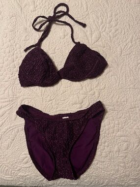 Victoria's Secret Purple Boucle Bikini Set
